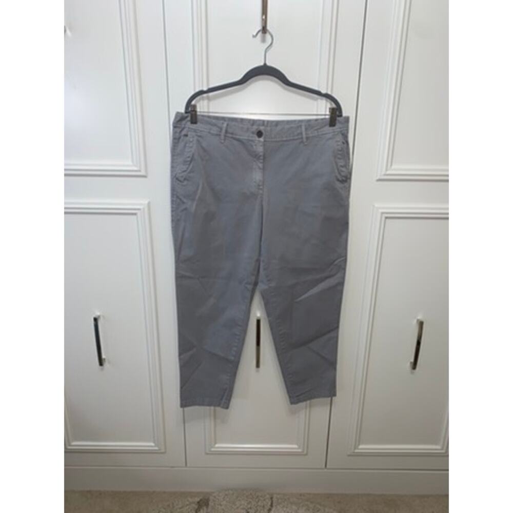 Talbots Women's Petite Girlfriend Chino Capri Pants Gray Size 16 Casual Spring